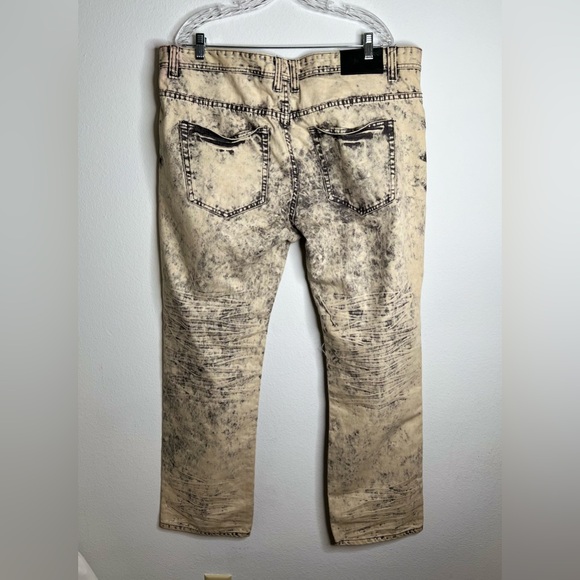 Blue Stitch  Men’s Jeans Khaki & Black  Size 42 X 33 New - Picture 2 of 9